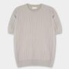 Men's Plain Round Neck Cable Knit Tops, Men's Round Neck Solid Color Cable Short Sleeve Knit Top, Knit Sweater (US, Alpha, Medium, Regular, Regular, Blue) view 4