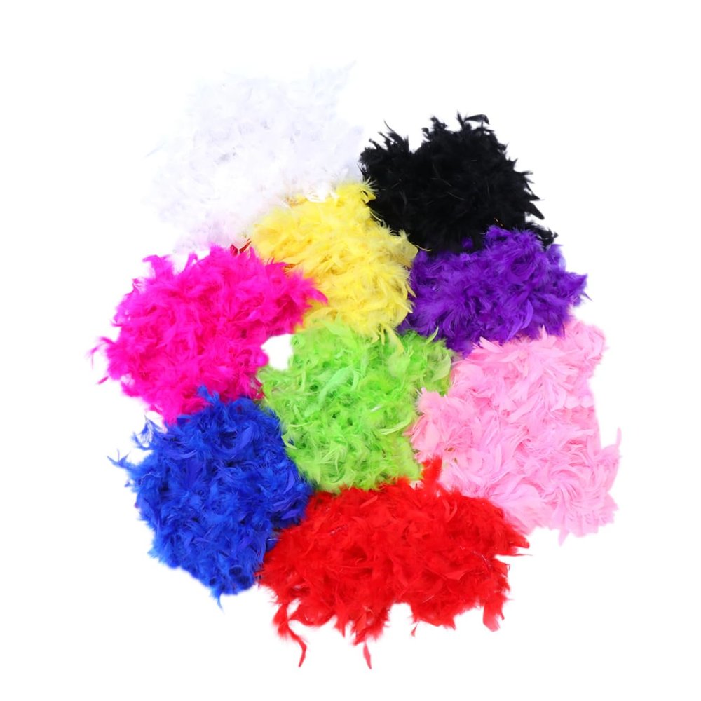 WATIIFUFU 9 Pack 40g Real Turkey Boas Luster Trim for Craft Fashionable Party Accessories