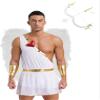 Agoky Mens Adult Cupid Costume One-Shoulder Romper Outfit Bodysuit Valentine Fancy Dress for Theme Party White XX-Large view 1