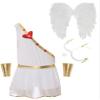 Agoky Mens Adult Cupid Costume One-Shoulder Romper Outfit Bodysuit Valentine Fancy Dress for Theme Party White XX-Large view 3