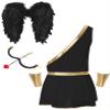 Linjinx Mens Valentine Cupid Cosplay Costume Outfit Heart-Shaped One Shoulder Romper Bodysuits Black XX-Large view 4