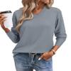 Vneck Sweaters for Women Western Light Weight Sweaters for Women Casual Spring Tops 2026 Trendy Long Sleeve Pullover Cashmere Sweater Comfy Soft Ladies Tops and Blouses Wool Knit Shirts Grey Blue XL view 1