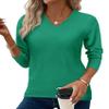 Kelly Green Sweaters for Women Long Sleeve Tops Dressy Casual Spring Sweaters for Women 2026 Trendy V Neck Sweater Lightweight Thin Pullover Loose Fit Ladies Tops and Blouses Western Clothing XL view 2