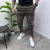 Casual Cargo Pants for Men Drawstring Multi Pocket Bound Feet Tapered Trousers Trendy Baggy Gym Spring Fall Overalls view 2