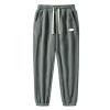 Mens Fashion Sweatpants Polar Fleece Elastic Waist Drawstring Tapered Trousers Loose Comfy Warm Workout Jogging Pants Grey view 1