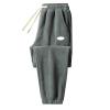 Mens Fashion Sweatpants Polar Fleece Elastic Waist Drawstring Tapered Trousers Loose Comfy Warm Workout Jogging Pants Grey view 2