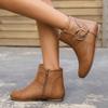 Women's Ankle Boots Low Heel Slouch Flat Comfort Side Zip Ankle Booties Arch Support Buckle Dress Short Boots view 2