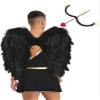 YiZYiF Men's Valentine's Cupid Costume Kit Wing Jumpsuit Wrist Cuffs Cupid Bow Heart Patch for Cosplay Black XX-Large view 2