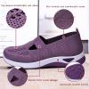 CsgrFagr Women's Woven Orthopedic Breathable Soft Shoes Go Walking Slip Foam Shoes Slip in Sneakers Arch Wedge Wide Women Shoes (Grey, 8) view 3