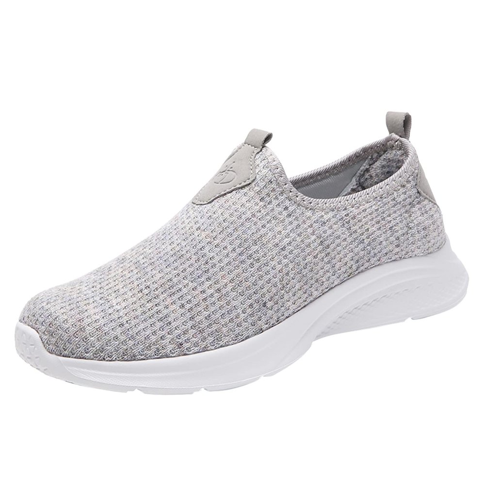 CsgrFagr Leisure Women's Slip On Travel Soft Sole Comfortable Shoes Outdoor Mesh Shoes Runing Sneaker Socks Women Non Slip (Grey, 7.5)