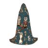 JIPOFD Owls On Tree Branches Hooded Cloak Long Cape For Halloween Cloak Costumes Hoodedcape Masquerade Dress Up Costume view 1