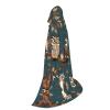 JIPOFD Owls On Tree Branches Hooded Cloak Long Cape For Halloween Cloak Costumes Hoodedcape Masquerade Dress Up Costume view 2