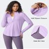 G4Free Women's UPF 50+ Long Sleeve Workout Shirts Sun Protection SPF UV Golf Hiking Running Shirts Athletic Rash Guard(Purple,M) view 3
