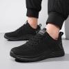 IWIHMIV Mens Tennis Shoes Mens Slip On Walking Shoes Non Slip Running Shoes Breathable Workout Shoes Comfortable Sneakers (Z3-Black, 10) view 3