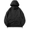 xoxingysm Mens Packable Cycling Jacket Big Tall Zip Up Lightweight Visibility Jackets Sun Protection Thin Outdoor Hiking Coat 2025 Spring Summer Stylish Running Biking Shirts Black view 1