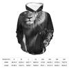 Black And White Animal Lion Adult Hoodies Pullover Hooded Sweatshirts Long Sleeve Sweater Tops with Pocket 4XL view 2