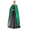 Green Peacock Feather Print Unisex Adults Hooded Cloak Cape,Hooded Robe Cloak,Oversized Hood Cloak,Halloween Cloak view 3
