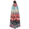 Flamingo Print Unisex Adults Hooded Cloak Cape,Hooded Robe Cloak,Oversized Hood Cloak,Halloween Cloak view 4