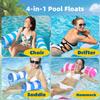 8 Pack Pool Floats Adult Size,Multi-Purpose 4-in-1 Inflatable Hammock Toys (Saddle,Lounge Chair,Hammock,Drifter) Floats for Swimming Pool,for Vacation Fun and Rest view 2