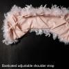 LUNCHS Bridal Shawl Holiday Shows Halloween Costume Shawl Wraps for Women Winters Wedding Dress Topper Feather Shawl for Women Frock(Grey) view 3