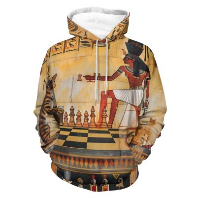 Ancient Egypt Egyptian Pattern Adult Hoodies Pullover Hooded Sweatshirts Long Sleeve Sweater Tops with Pocket 5XL