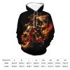Fire Skeleton Riding Motorcycle Adult Hoodies Pullover Hooded Sweatshirts Long Sleeve Sweater Tops with Pocket XL view 2
