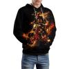 Fire Skeleton Riding Motorcycle Adult Hoodies Pullover Hooded Sweatshirts Long Sleeve Sweater Tops with Pocket XL view 4
