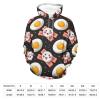 Eggs Bacon Adult Hoodies Pullover Hooded Sweatshirts Long Sleeve Sweater Tops with Pocket 4XL view 2