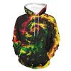 Tie Dye Rasta Web Adult Hoodies Pullover Hooded Sweatshirts Long Sleeve Sweater Tops with Pocket 2XL view 1