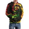 Tie Dye Rasta Web Adult Hoodies Pullover Hooded Sweatshirts Long Sleeve Sweater Tops with Pocket 2XL view 4