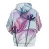 Abstract Blue Tulip Floral Adult Hoodies Pullover Hooded Sweatshirts Long Sleeve Sweater Tops with Pocket 3XL view 4