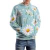 White Daisy Flowers Adult Hoodies Pullover Hooded Sweatshirts Long Sleeve Sweater Tops with Pocket 3XL view 3