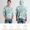 White Daisy Flowers Adult Hoodies Pullover Hooded Sweatshirts Long Sleeve Sweater Tops with Pocket 3XL view 4