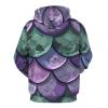 Dragon Scales Texture Adult Hoodies Pullover Hooded Sweatshirts Long Sleeve Sweater Tops with Pocket 4XL view 3