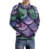 Dragon Scales Texture Adult Hoodies Pullover Hooded Sweatshirts Long Sleeve Sweater Tops with Pocket 4XL view 4