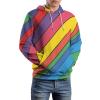 Rainbow Print Adult Hoodies Pullover Hooded Sweatshirts Long Sleeve Sweater Tops with Pocket 4XL view 3