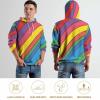 Rainbow Print Adult Hoodies Pullover Hooded Sweatshirts Long Sleeve Sweater Tops with Pocket 4XL view 4