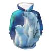 Polar Bear Animal Adult Hoodies Pullover Hooded Sweatshirts Long Sleeve Sweater Tops with Pocket M view 1