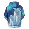 Polar Bear Animal Adult Hoodies Pullover Hooded Sweatshirts Long Sleeve Sweater Tops with Pocket M view 2