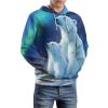 Polar Bear Animal Adult Hoodies Pullover Hooded Sweatshirts Long Sleeve Sweater Tops with Pocket M view 3