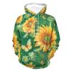 Sunflower Farmhouse Floral Adult Hoodies Pullover Hooded Sweatshirts Long Sleeve Sweater Tops with Pocket 2XL view 1