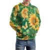 Sunflower Farmhouse Floral Adult Hoodies Pullover Hooded Sweatshirts Long Sleeve Sweater Tops with Pocket 2XL view 4