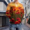 Poppy Field at Sunset Adult Hoodies Pullover Hooded Sweatshirts Long Sleeve Sweater Tops with Pocket 3XL view 3
