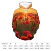 Poppy Field at Sunset Adult Hoodies Pullover Hooded Sweatshirts Long Sleeve Sweater Tops with Pocket 3XL view 4