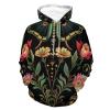 Plant Nature Flower Moth Moon Adult Hoodies Pullover Hooded Sweatshirts Long Sleeve Sweater Tops with Pocket M view 1
