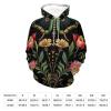 Plant Nature Flower Moth Moon Adult Hoodies Pullover Hooded Sweatshirts Long Sleeve Sweater Tops with Pocket M view 2