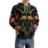 Plant Nature Flower Moth Moon Adult Hoodies Pullover Hooded Sweatshirts Long Sleeve Sweater Tops with Pocket M view 4