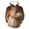 Lady Squirrel With Umbrella Adult Hoodies Pullover Hooded Sweatshirts Long Sleeve Sweater Tops with Pocket 3XL view 1