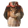 Lady Squirrel With Umbrella Adult Hoodies Pullover Hooded Sweatshirts Long Sleeve Sweater Tops with Pocket 3XL view 3