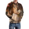 Lady Squirrel With Umbrella Adult Hoodies Pullover Hooded Sweatshirts Long Sleeve Sweater Tops with Pocket 3XL view 4